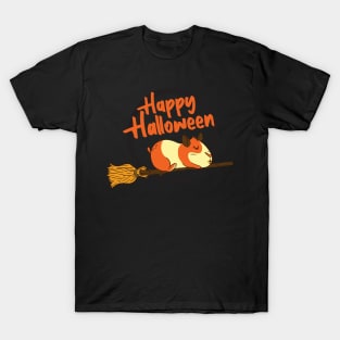 Hamster On Broom Happy Halloween T-Shirt